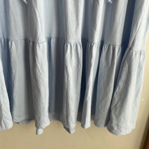 J.Crew Broken-in Jersey Tiered Mini Dress Light Blue - Image 9