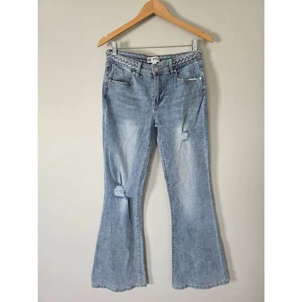PTCL Flared Blue Jeans Distressed Size 29‎ Stretch Nordstrom NWT - Image 2