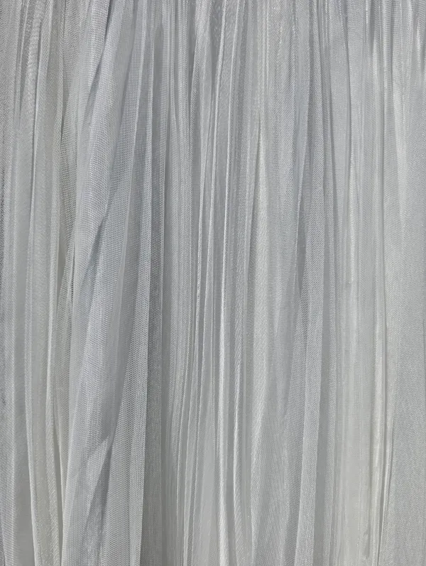 NEW Adrianna Papell white pleated tulle midi skirt - Image 3