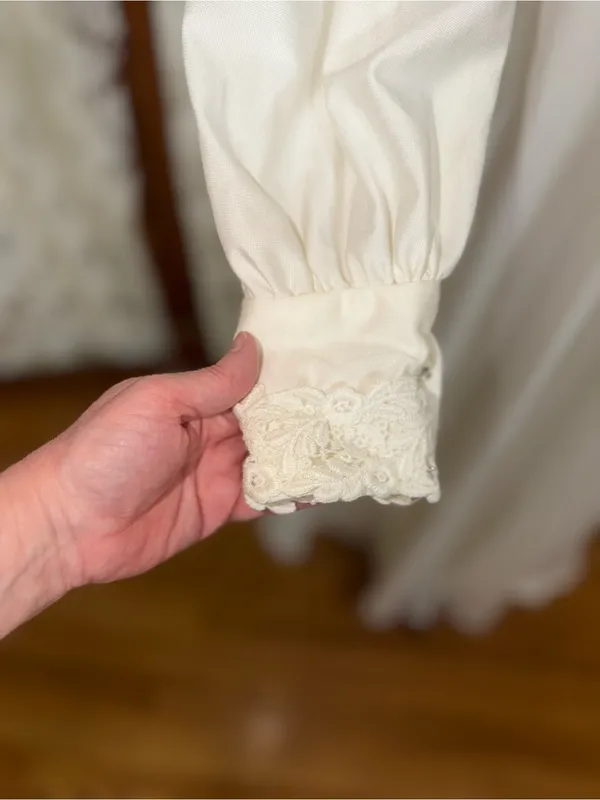 Pretty Vintage 1970s Simple Knit Wedding Gown - Image 5
