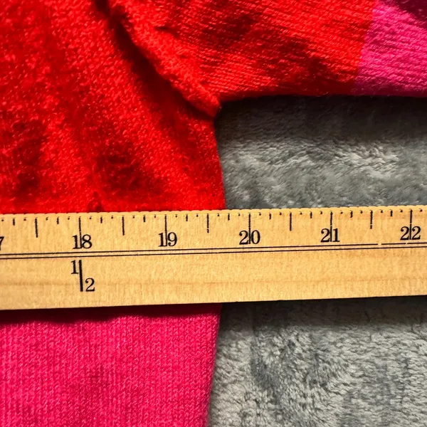 2292 | THML Preppy Pink & Red Striped Raglan Sleeve Soft Knit Sweater Womens XS - Image 3