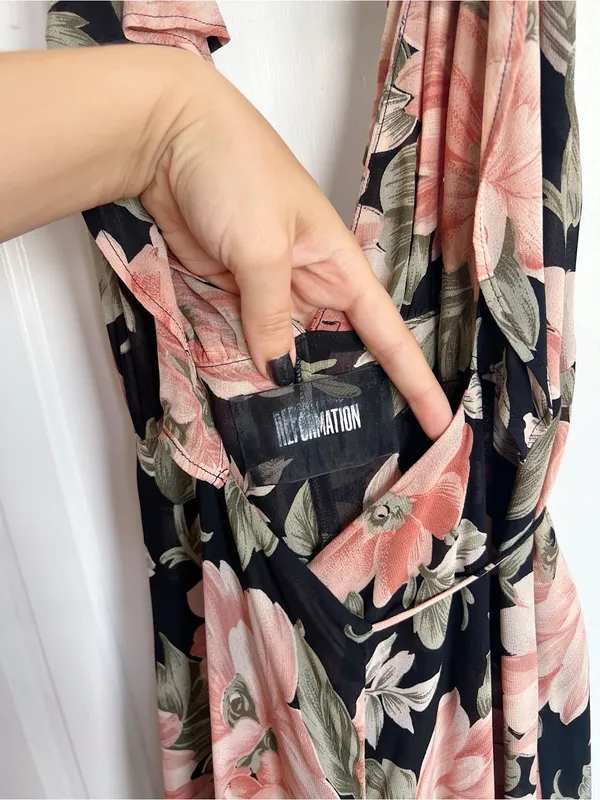 Reformation • Arianna Dress maxi wrap gown De Marie dark floral - Image 5