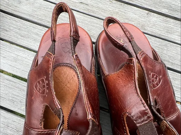 Ariat Brown Leather Strappy Slingback Sandals - Image 7