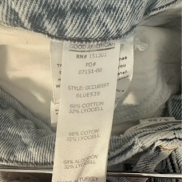 Good American Good Straight Light Wash Distressed Jeans Size 6 28 GCC00859T - Image 9
