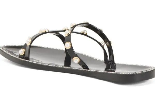 Steve Madden Pearl Embellishment Studded Flat Sandals - Image 2