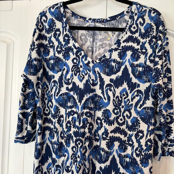 Lily Pulitzer Blue‎ And White Pima Cotton Dress Size Small - Image 3