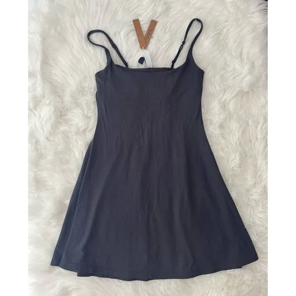 Skims Smooth Lounge Skimpy Strap Mini Dress Graphite Size XS - Image 2