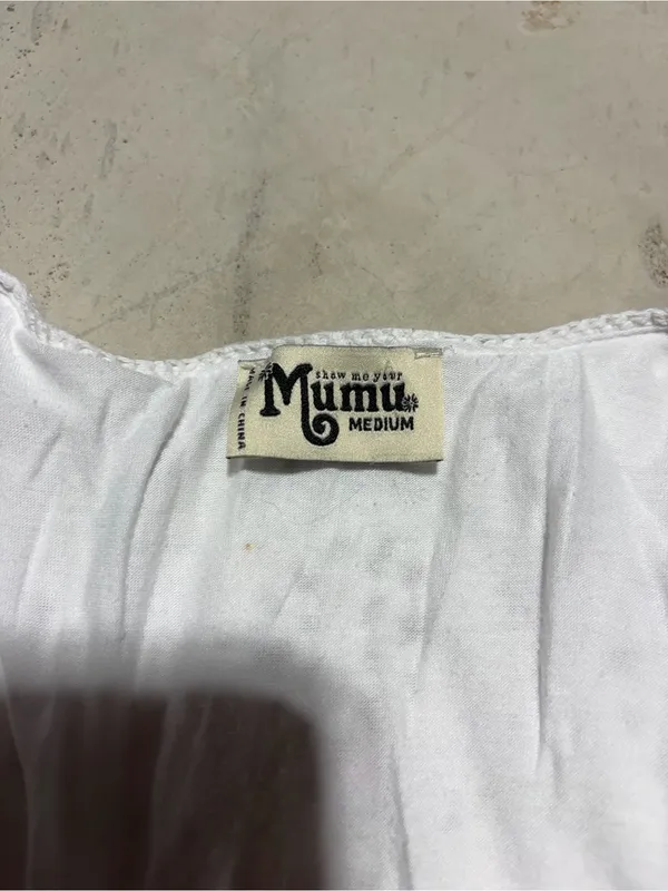 Show Me Your MuMu Palmer fleetwood White Crochet dress medium - Image 2