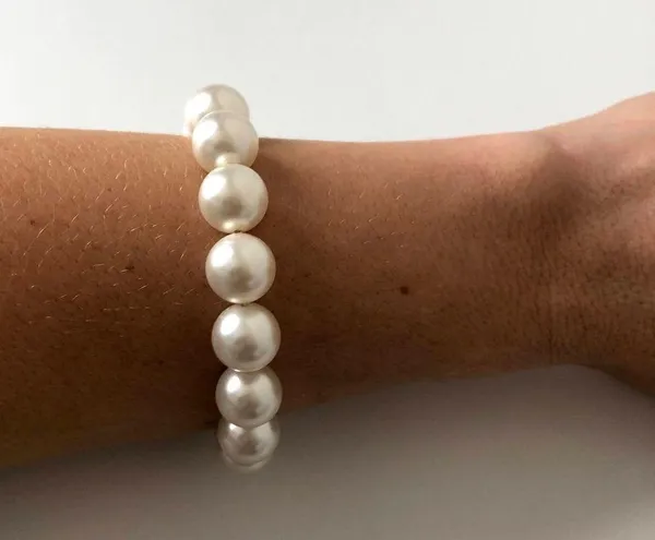 Pearl Bracelet White & Silver Classic Elegant Statement Faux Pearls - Image 8