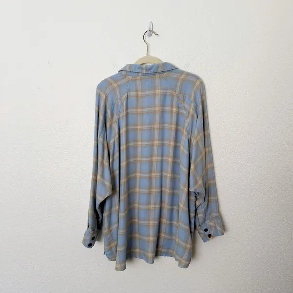 [Urban Outfitters] BDG Brendan Oversized Blue Flannel Plaid Shirt Size Medium M - Image 3