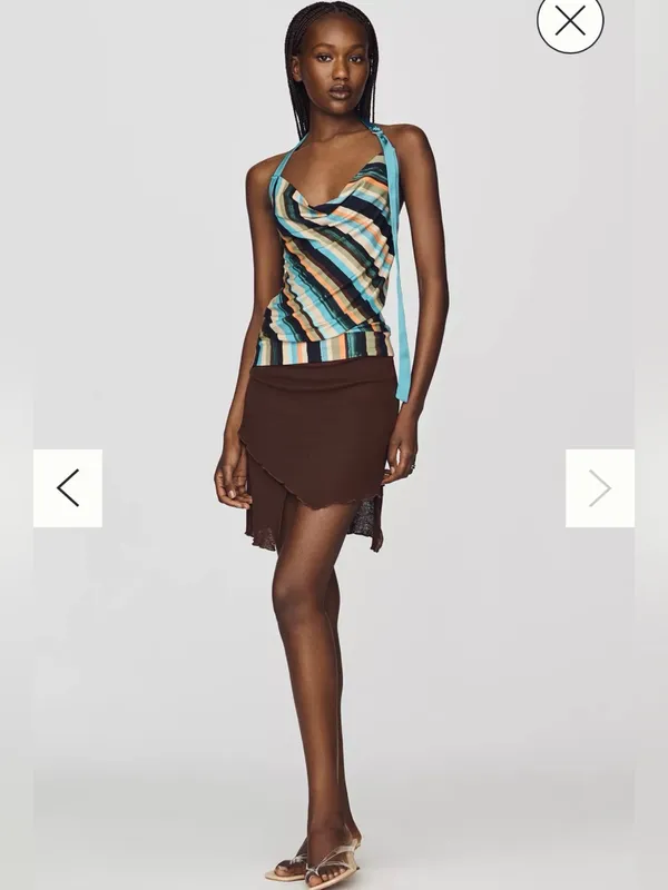 Maeve Anthropologie Striped Cowl Neck Halter Top Y2K Inspired Size Small - Image 3
