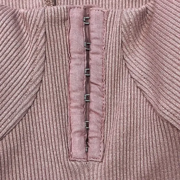 ASTR the Label Ribbed Mini Dress Womens Medium‎ Blush Pink Long Sleeve ADR100890 - Image 11