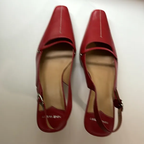 Red leather Nine West heels. BNWT. Size 7. Can be dressed up or down. - Image 5