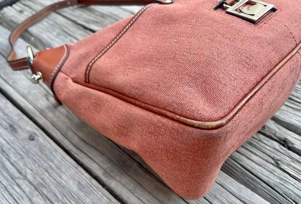 Dooney & Bourke Purse Orange Logo Canvas Monogram Hobo Bag - Image 5