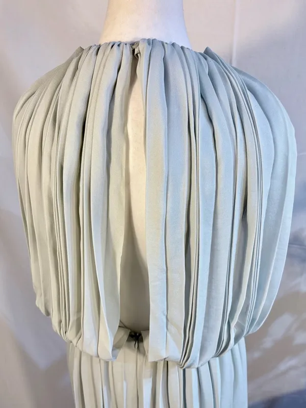 ☀️COS Pale Green Pleated Cape Sleeve Maxi Dress Minimalist Sz 8🧡 - Image 7