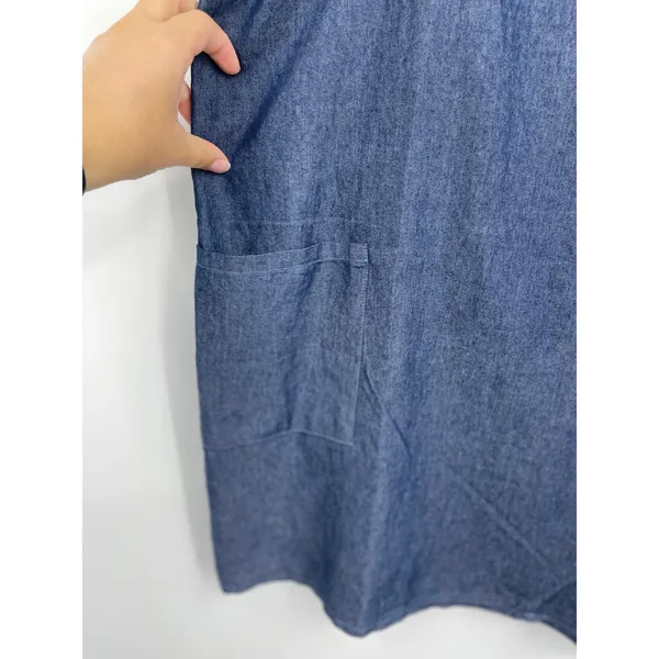 NY Collection Petite Women Mini Tank Dress Sleeveless Scoop Neck Blue PXL NEW - Image 9
