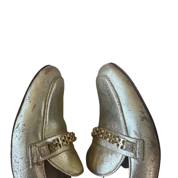 Tory Burch Gemini Link Metallic Gold Loafers‎ 9 - Image 10