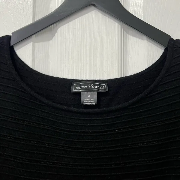 Jessica Howard Textured Black Elegant Dress size XL - Image 2