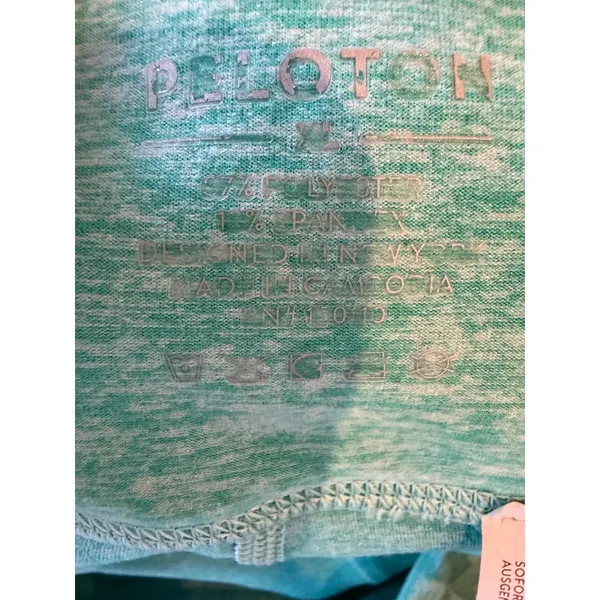 Peloton‎ Leggings Women XL Teal Space Dye High Rise Crop Capri Stripe Athleisure - Image 13