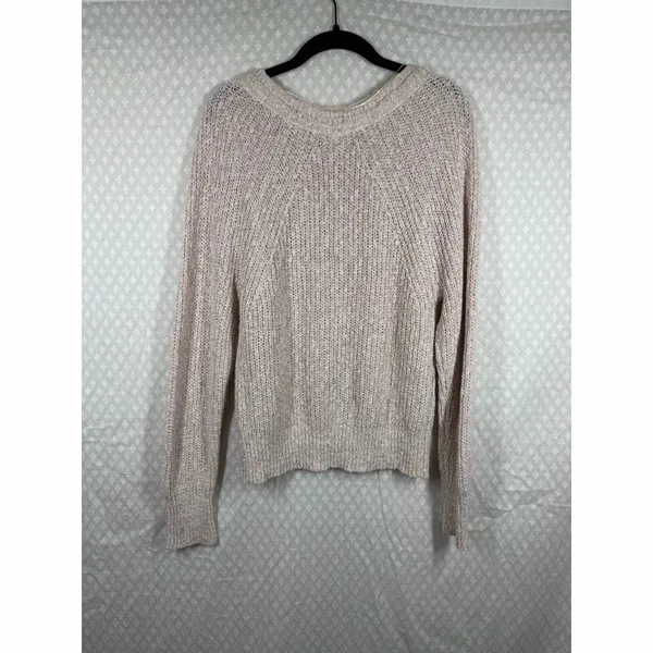Free People Beige Electric City‎ Chunky Knit Sweater - Image 3