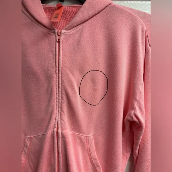 Skims Pink French Terry Zip-Up Hoodie Size Medium - Image 3