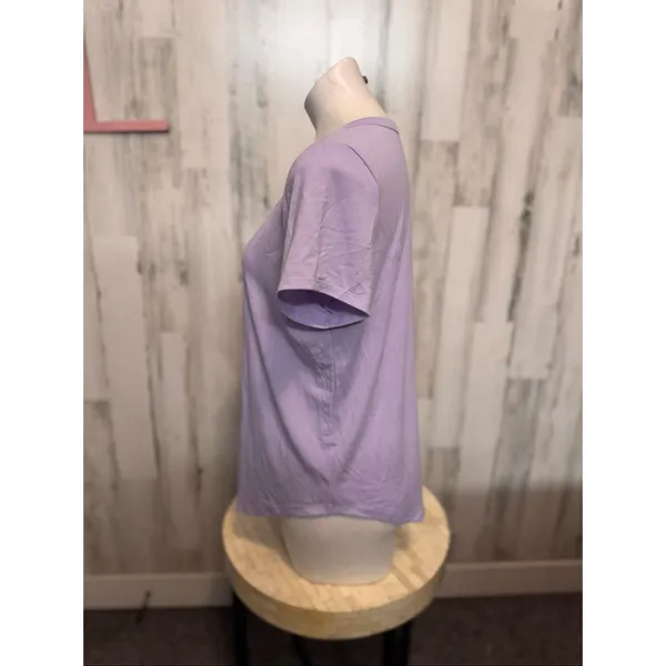 SO Lavender Purple Short Sleeve Crewneck T-Shirt Womens Size Large L Curved Hem - Image 5