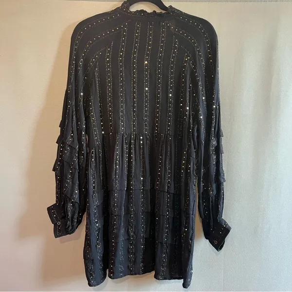 Anthropologie Black and Gold Tunic Top - Image 4