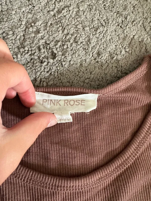Pink Rose Brown Baby Tee - Image 3