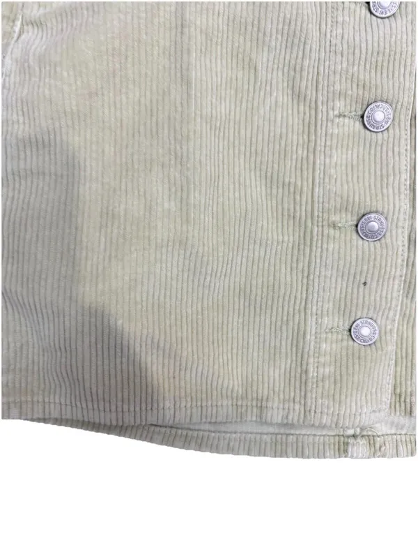 (RFB2) Levis Fresh Premium Corduroy Mini Skirt Size 26 Cream/Sage NWT Button Fly - Image 5
