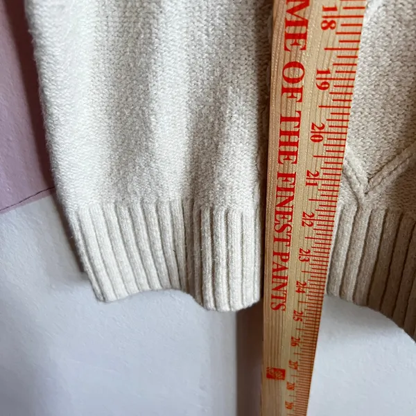 Old‎ Navy Cable Knit Sweater Vest Retro Cottagecore Cozy Fisherman Cream XL - Image 5