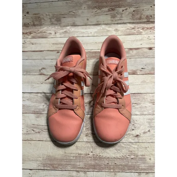 Adidas Neo Baseline Sneakers Women's Size 6 Pink White Shoes Trendy Comfort - Image 4