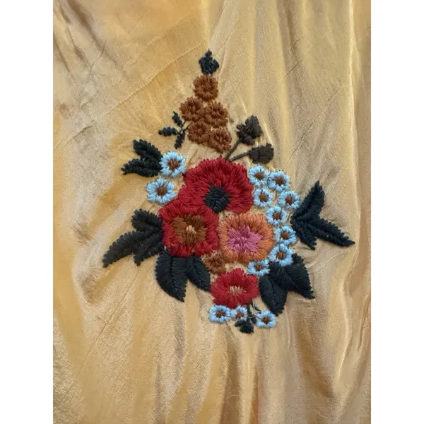 Free People Bali Santa Cruz Maxi Dress Floral Embroidered Cutout Ruffle Size XS - Image 6