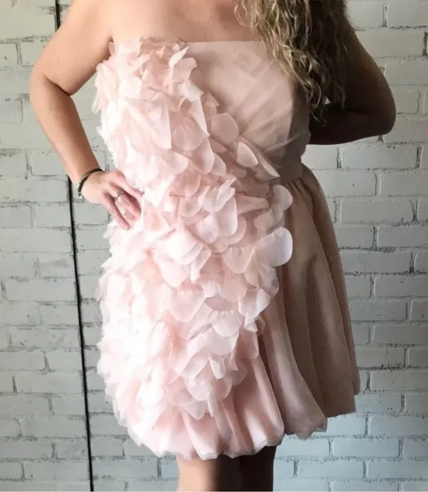White by Vera Wang Tulle Puff Pink Dress Size 0 - Image 2