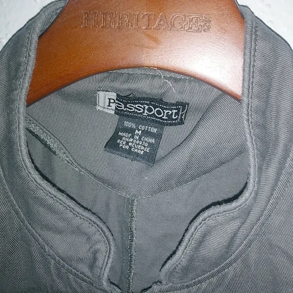 Passport M Cotton Military Army Green Zip Front Shacket Light Jacket - Image 9