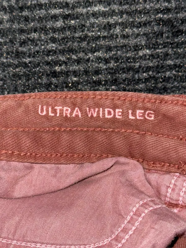 American Eagle Dreamy Drape Stretch Low Rise Ultra Wide Leg Pant Rust Red Sz 2 R - Image 7