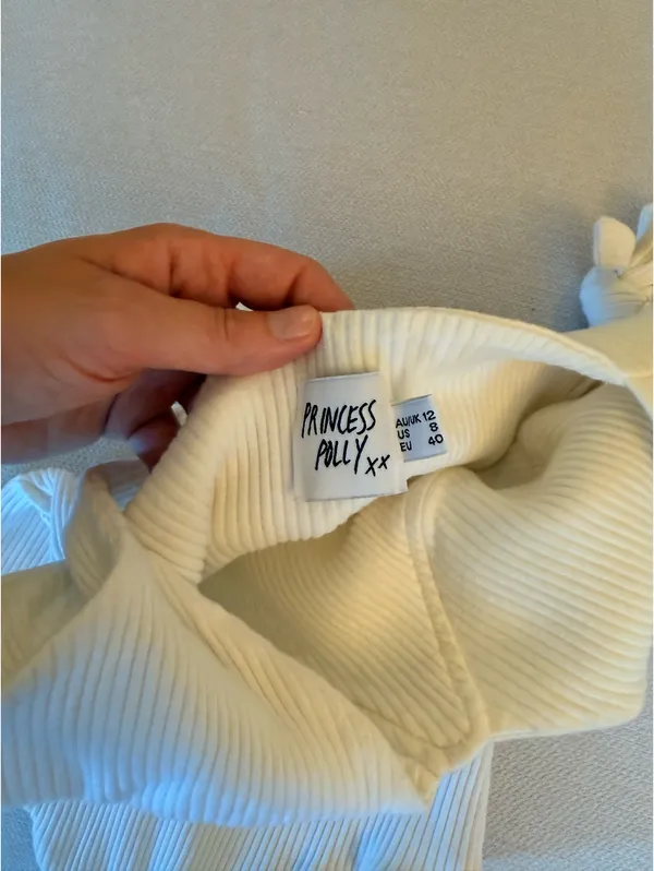 Princess Polly Bodysuit White Ribbed - Image 3