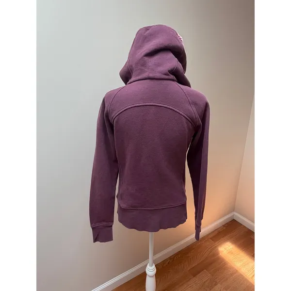 Lululemon Scuba Full Zip Hoodie Plum Purple Thumbhole Women Size 8 Medium - Image 9
