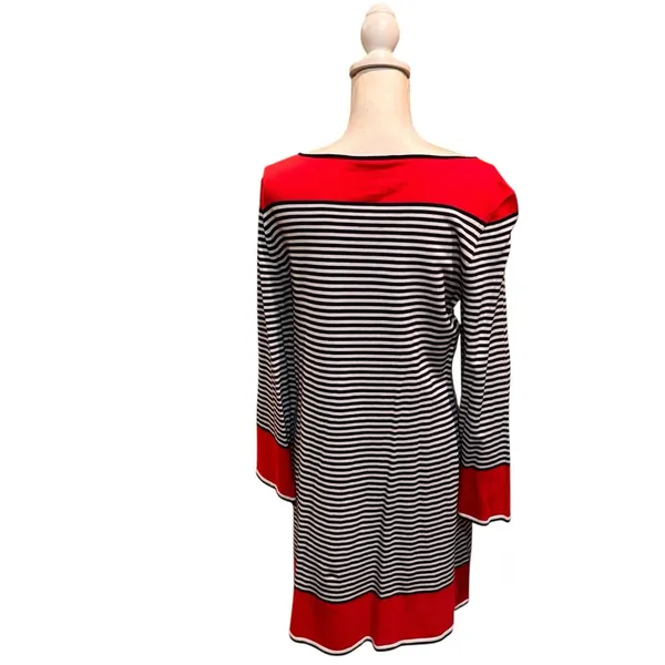 Sail to Sable STS Striped Knit Dress Red Navy White Size Large NWT‎ Nautical - Image 2