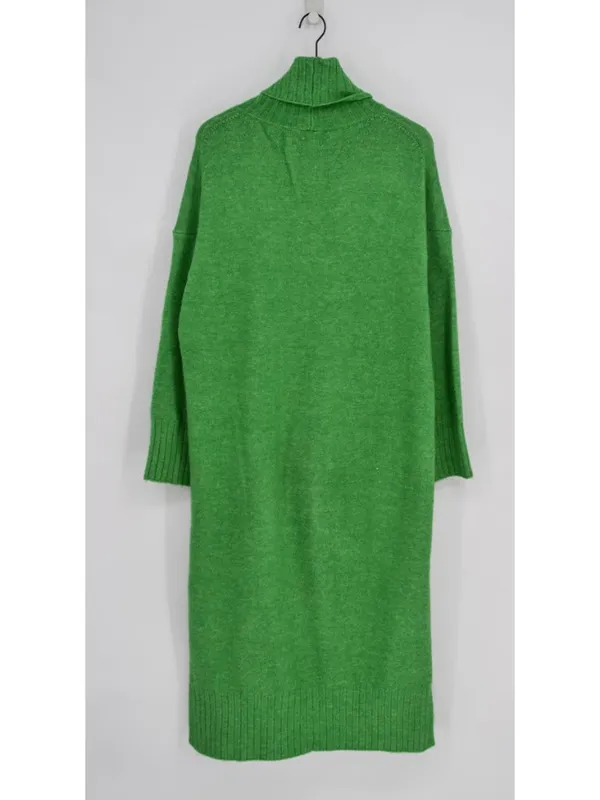 Daily Practice Anthropologie Karigan Midi Sweater Dress Turtleneck Kelly Green - Image 3