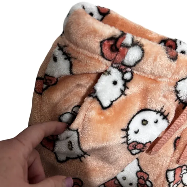 Hello‎ Kitty Womens Lounge Shorts M Peach Cozy Plush Fleece Kawaii Coquette Y2K - Image 3