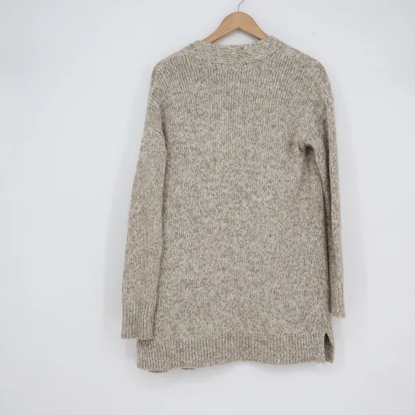 LOFT Womens Small Open Front Marled Cardigan Sweater Oatmeal Beige Multi - Image 5