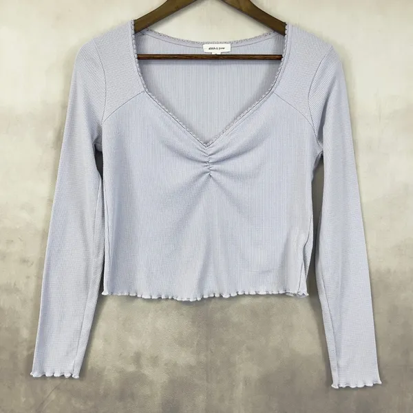 Stitch Pine Womens Waffle Knit Top Medium Purple Y2K‎ Soft Girl Fairy Grunge - Image 5