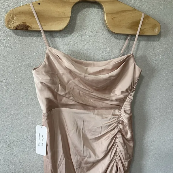 Azazie x Kendall + Kylie Dress Size A14 English‎ Rose Cowl Stretch Satin Mermaid - Image 2