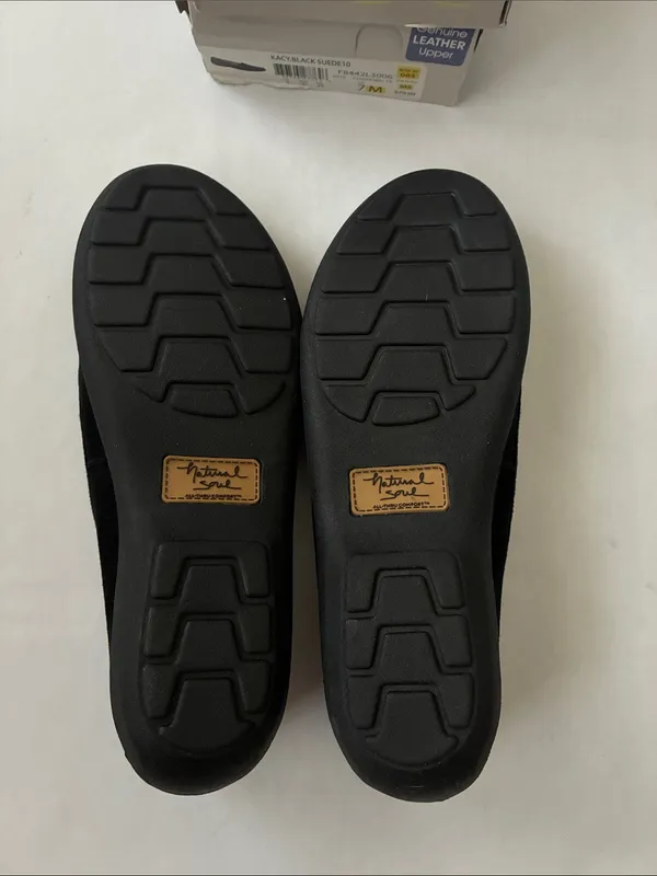 Natural Soul Black Suede Slip-On Loafers - Image 5