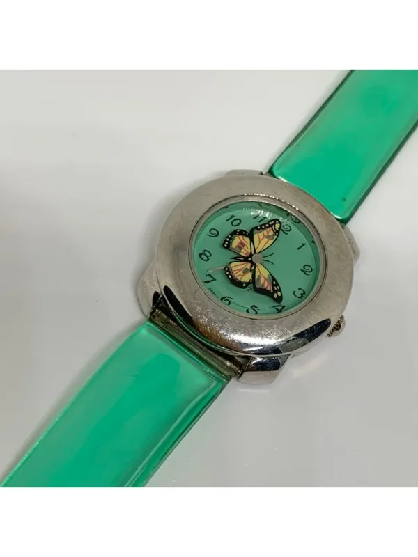 Kids rotating butterfly dial watch two tone 27mm quartz up to 7” running - Image 8