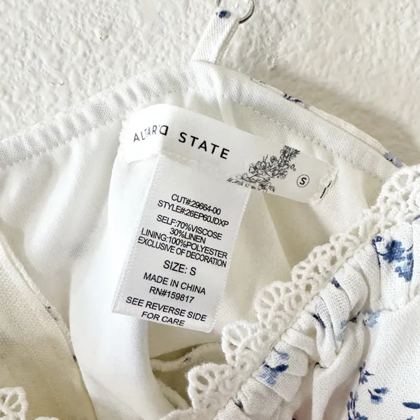 Altar'd State Claudia White Floral Linen Mini Dress - Image 7
