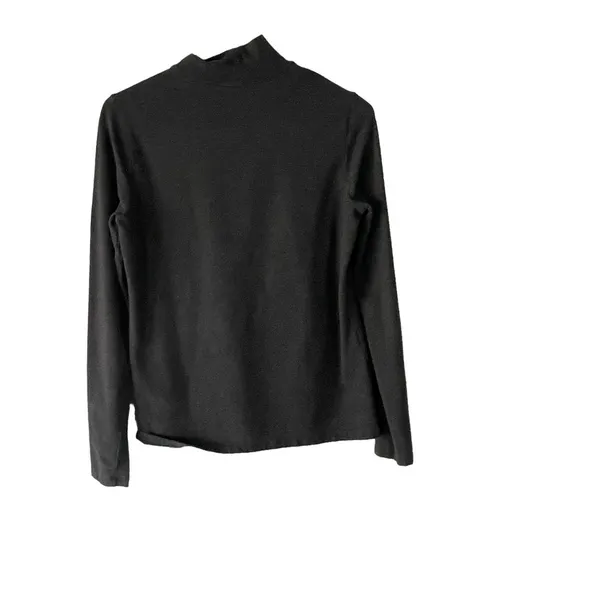 Eddie Bauer Women's Size‎ Small Petite Soft Grey Baselayer Turtle Neck Top - Image 4
