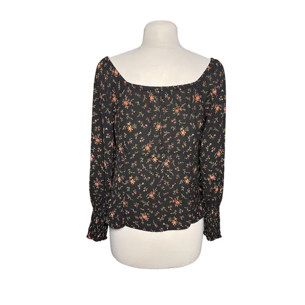 MADEWELL Women’s Kristie Sweetheart Black Floral 3/4 Sleeve Top - Image 5