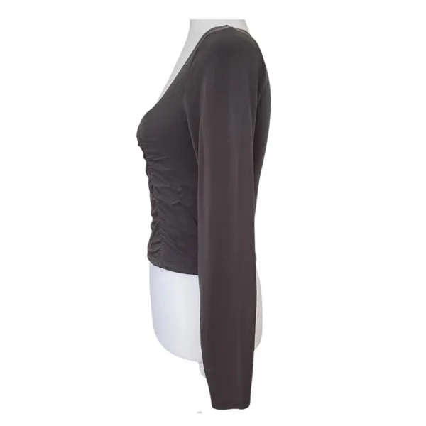 Wilfred by Aritzia Square Neck Ruched Long Sleeve Top — Medium - Image 5