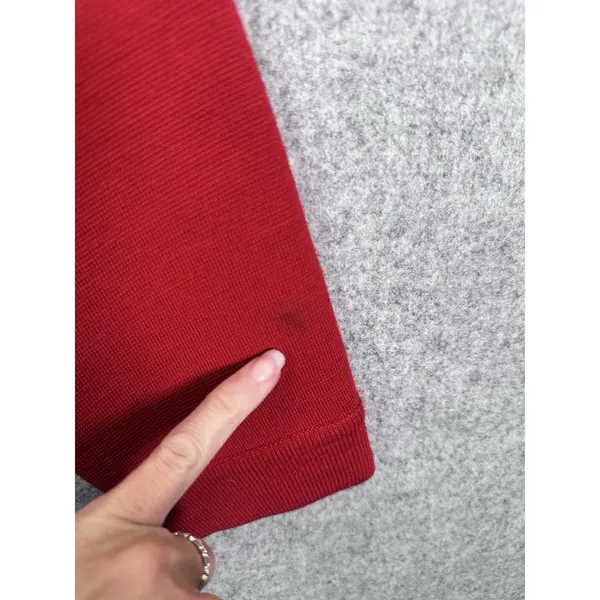 Suzelle Womens‎ Cardigan Large Sweater Red Embroidered Cosmetics Button 90s - Image 10